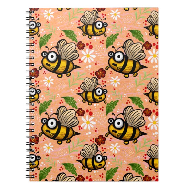 Lustiges Bienchen - zartes orange  Notebook (Front)