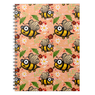 Lustiges Bienchen - zartes orange Notizblock Plan Notebook