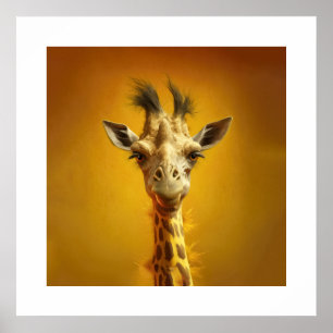 Lustiges Giraffenportrait - Poster