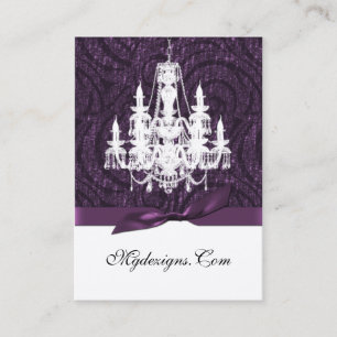 lustre damassé violet Cartes de visite chic
