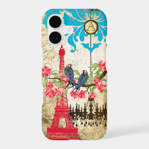 Lustre Monogram Cerisier Fleur Oiseau iPhone