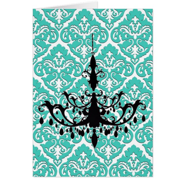 Lustre Silhouette Turquoise Damas (Devant)