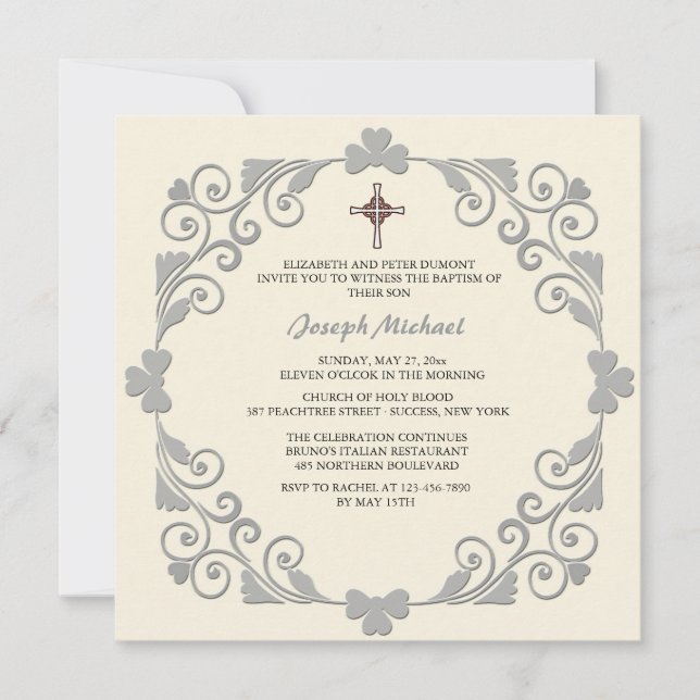 Lustrous Square Religious Invitation (Front)
