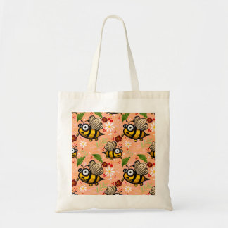 Lusy bee - tender orange dishcloth tote bag