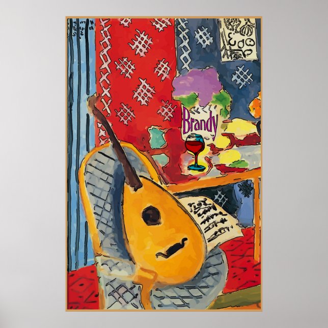 Lute & Brandy Glass Poster (Front)