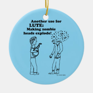 Lute Zombie Explode Ceramic Ornament