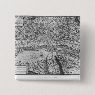 Lutetia or the first plan of Paris 2 Inch Square Button