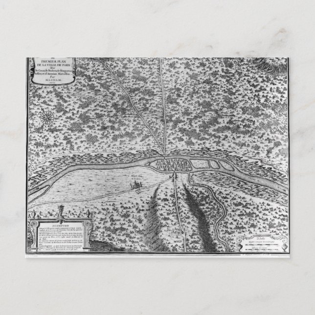 Lutetia or the first plan of Paris Postcard (Front)