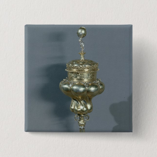 Luther Chalice, 2 Inch Square Button (Front)