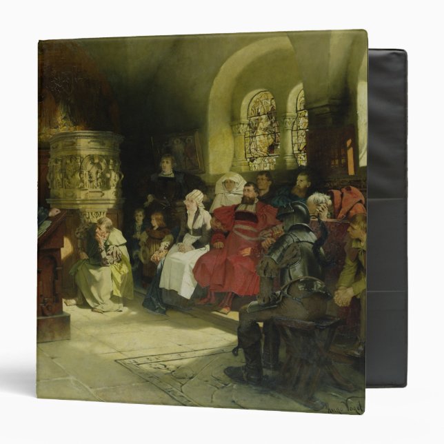 Luther Preaches using his Bible Translation Binder (Front/Inside)