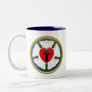 Luther Rose Embossed-Look Two-Tone Coffee Mug