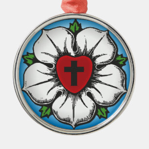 luther rose metal ornament