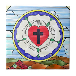 Luther Seal Stained Glass Window Tile