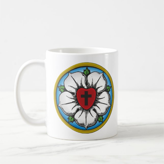 Lutheran Rose Coffee Mug (Left)