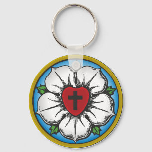 Lutheran Rose Keychain