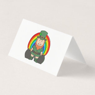 Lutin chanceux avec un pot d'or arc-en-ciel