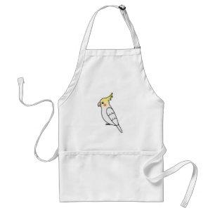 Lutino Cartoon Cockatiel Parrot Bird Standard Apron