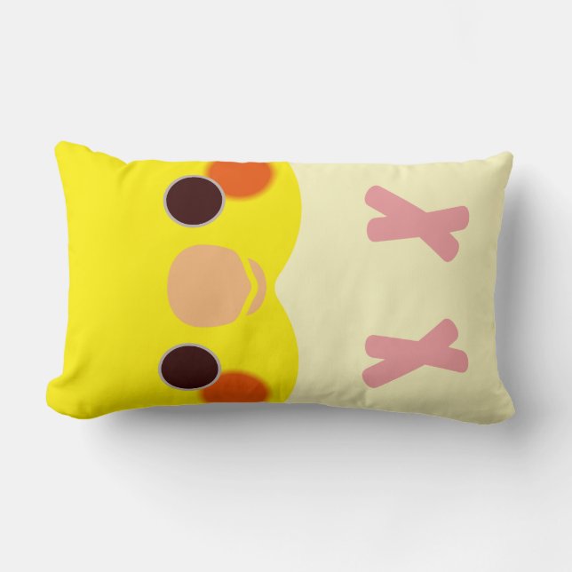 Lutino Cockatiel Lumbar Pillow (Front)