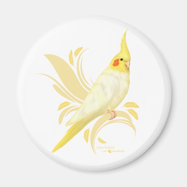 Lutino Cockatiel Magnet (Front)