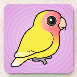 Lutino Peach-faced Lovebird Coaster