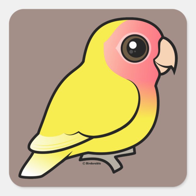 Lutino Peach-faced Lovebird Square Sticker (Front)