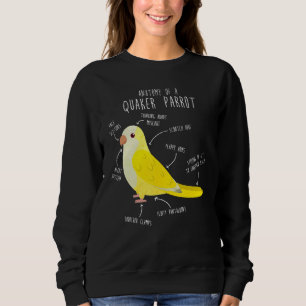 Lutino Quaker Parrot Anatomy Cute Pet Parrot Bird Sweatshirt