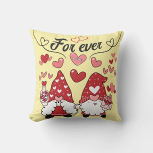 Lutins Amoureux For Ever 2 message d'amour jaune Throw Pillow