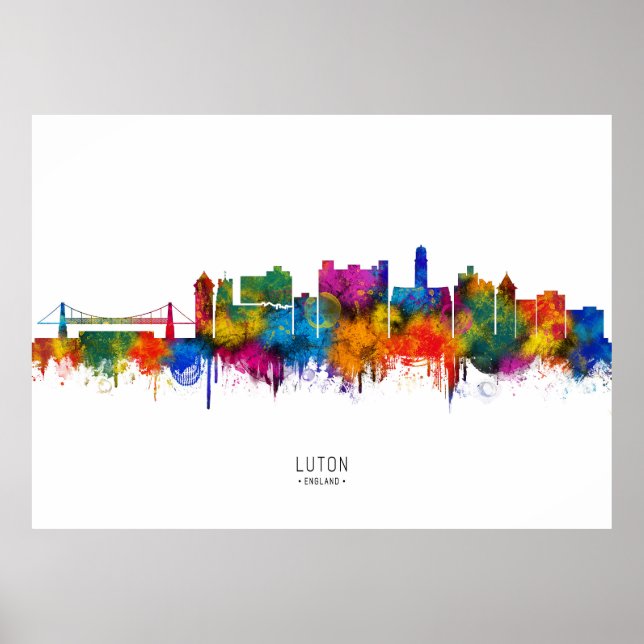 Luton England Skyline Poster (Front)