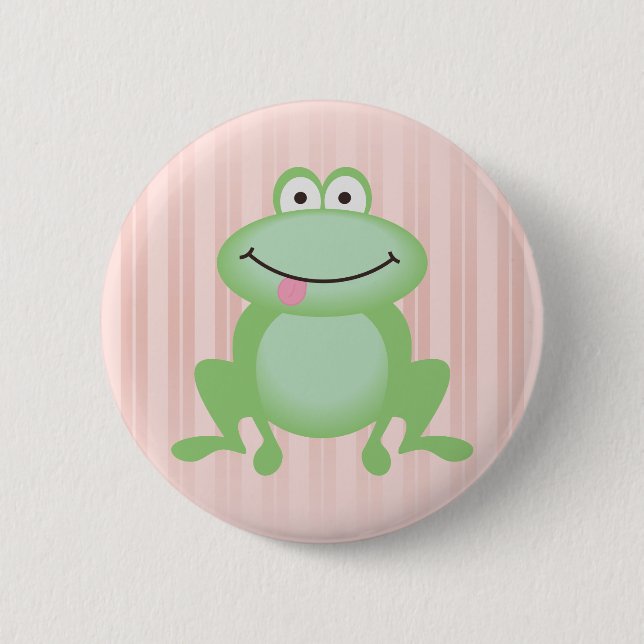 Luttle Green Frog 2 Inch Round Button (Front)