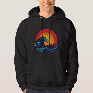 LUUX Retro Cosmic Sunset Wave - Vintage 70s Art Hoodie