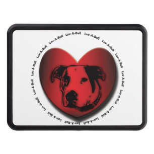Luv-A-Bull American Bulldog Pit Bull Heart Trailer Hitch Cover