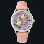 Luv Bird Owls wrist watch<br><div class="desc">Birds of a Feather! Together Forever! Two adorable owls in love snuggle up on this whimsical wrist watch! Art Copyright to Erin Cooper</div>
