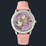 Luv Bird Owls wrist watch<br><div class="desc">Birds of a Feather! Together Forever! Two adorable owls in love snuggle up on this whimsical wrist watch! Art Copyright to Erin Cooper</div>