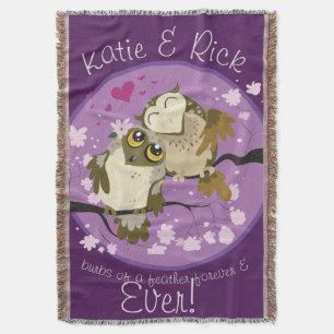 Luv Birds Owls Burbs of a Feather Forever Throw Blanket