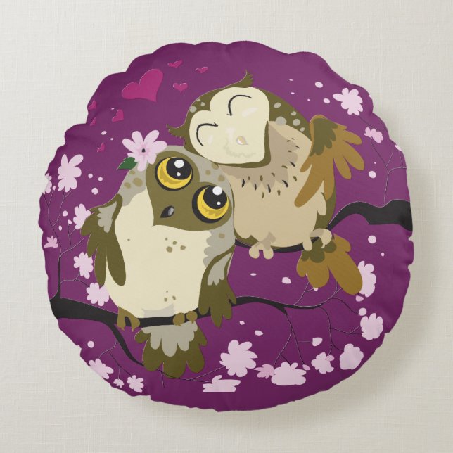 Luv Birds Round Pillow (Front)