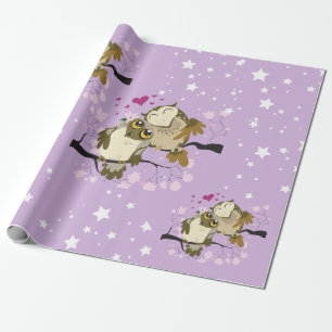 luv burd owls wrapping paper