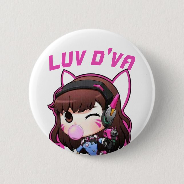 Luv D'Va 2 Inch Round Button (Front)