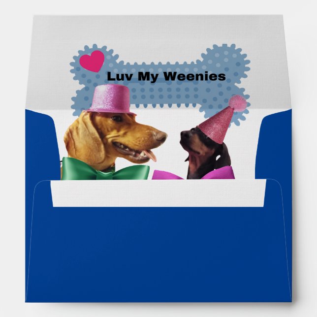 Luv My Weenies Matching Blue Envelopes (Back (Bottom))