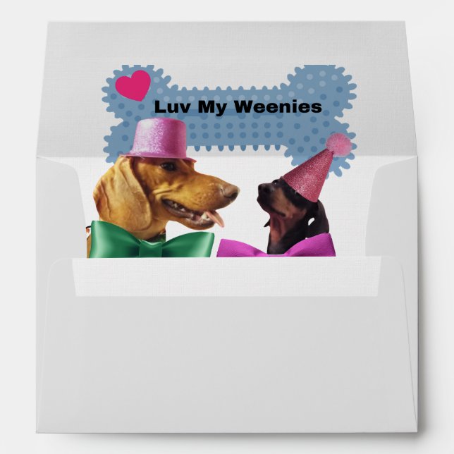 Luv My Weenies Matching Grey Envelopes (Back (Bottom))