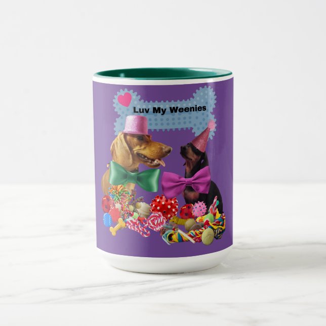 Luv My Weenies Mug café violet/vert (Centre)