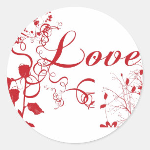 luv n roses classic round sticker