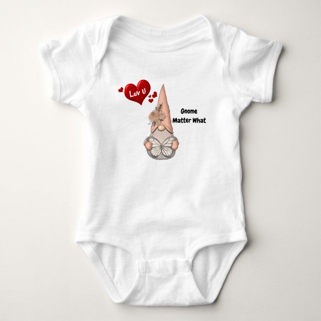 Luv U Gnome Baby Bodysuit (Front)
