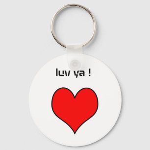 "LUV YA !" HEART KEYCHAIN
