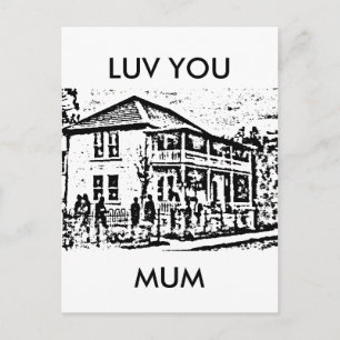 LUV YOU MUM POSTCARD
