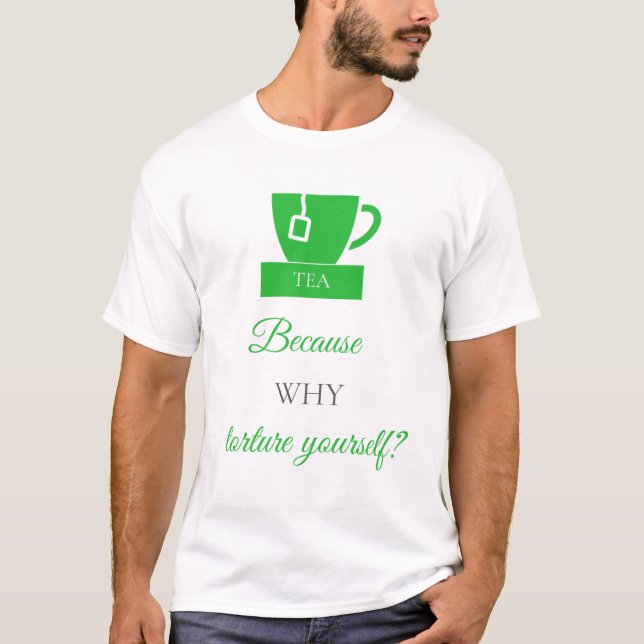 LUVACUPPA (Green + Grey) Basic T-Shirt (Front)