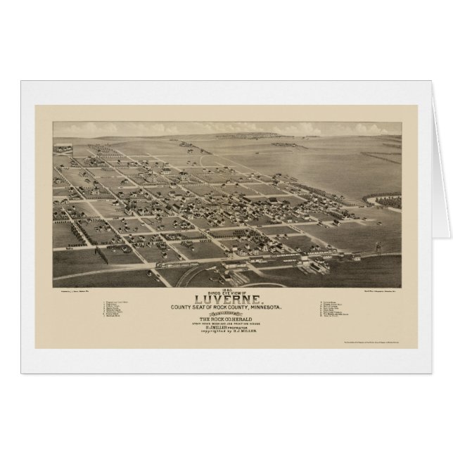 Luverne, MN Panoramic Map - 1883 (Front Horizontal)