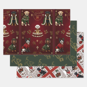 Lux Editorial Christmas Wrap Flat Sheet Set of 3