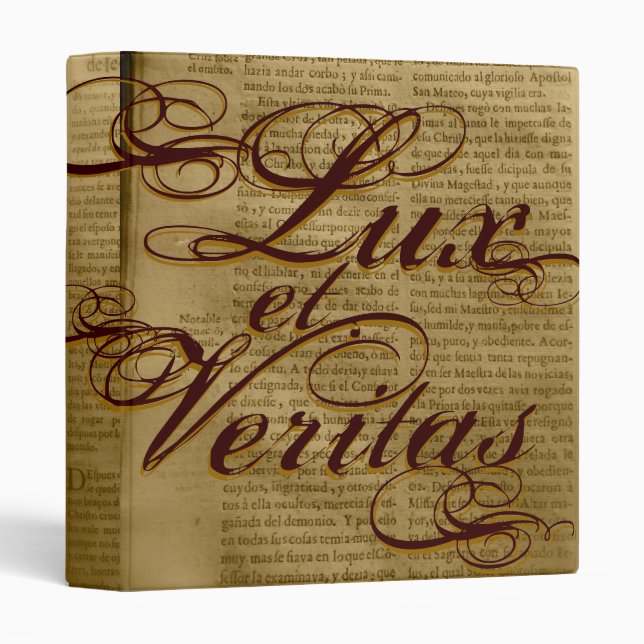 Lux et Veritas Light and Truth Latin Binder (Front/Spine)