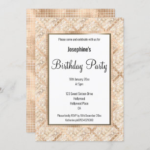 LUX GEOMETRIC CHAMPAGNE BIRTHDAY INVITATION