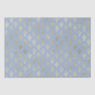 Lux Gold Fleur de Lis and Cerulean Blue  Tissue Paper